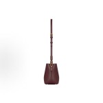 SAINT LAURENT LE 37 Metal Logo Adjustable Detachable shoulder strap bucket Bag Single-shoulder handbag Small women\'s Cabernet Sauvignon red